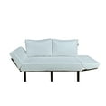 thumbnail image 2 of Pale Blue Futon Couch, Elliptical Shapes with Star Like Inside Wavy Bold Chain Pattern, Daybed with Metal Frame Upholstered Sofa for Living Dorm, Loveseat, Pale Blue White, by Ambesonne, 2 of 4