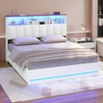 thumbnail image 4 of PU Upholstered Bed with Storage Headboard and 7 Drawers, Black, 4 of 11