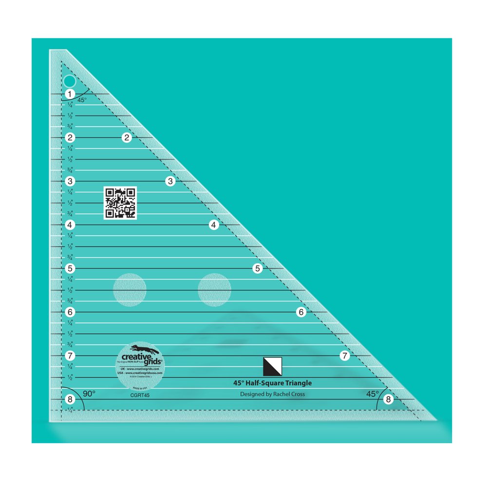 Creative Grids 45 Degree HalfSquare Triangle 81/2in Quilt Ruler