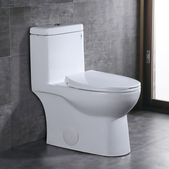 DeerValley DV-1F52816 Dual-Flush Elongated Standard One Piece Toilet Ceramic 12" Rough-in