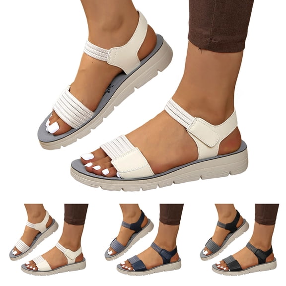 Pandaie Womens Orthopedic Walking Sandals Comfortable Plantar Fasciitis Arch Support Summer Beach Vacation Shoes with Adjustable Strap Black 6