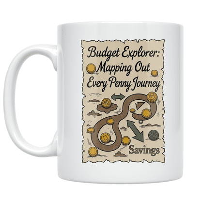Budget Explorer Treasure Map Design - Budgeting Adventurer - 11 oz Ceramic Coffee Mug