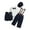 Blue, variant on Newborn Infant Toddler Baby Boy Clothes Suit Infant Gentleman Wedding Outfit Formal Dress Shirts+Vest+Pants+Hat 4Pcs Suit Set(Blue,0-6 Months)