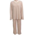 thumbnail image 1 of Conjunto de pijama de manga larga para mujer, pijama de dos piezas para mujer, conjunto de pijama de manga larga para mujer, top de manga larga, pantalones, ropa de dormir, instalación sin esfuerzo, 1 of 3
