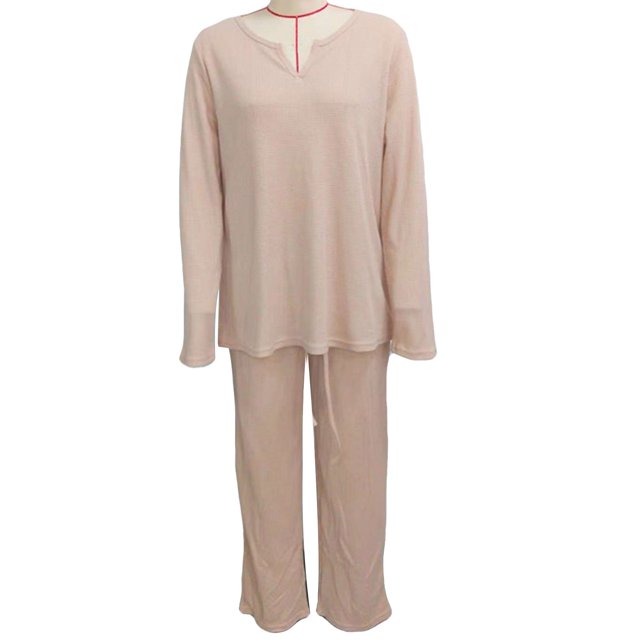 Conjunto de pijama de manga larga para mujer, pijama de dos piezas para mujer, conjunto de pijama de manga larga para mujer, top de manga larga, pantalones, ropa de dormir, instalación sin esfuerzo
