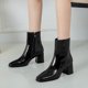 thumbnail image 1 of Dropshipping Otoño Mujer Moda Cuadrado Tacones altos Zapatos De Mujer Zapatos de charol blanco Botines Negro Mujer Zipper35 Gao Jinjia LED, 1 of 2