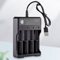 thumbnail image 1 of Cargador 18650 con 4 ranuras independientes alimentadas por USB para batería de iones de litio de 3,7 V 14500 18650, 1 of 8