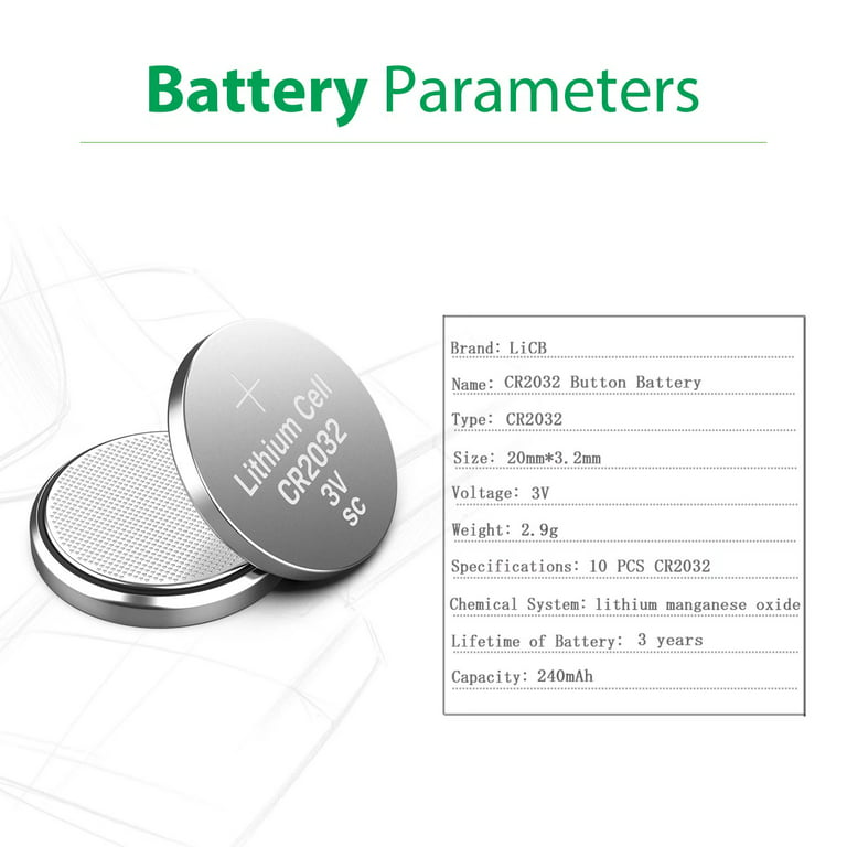 LiCB CR2450 3V Lithium Battery(10-Pack)