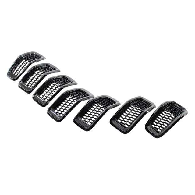 7x Automotive Grill Inserts, 68303626Ab Accessories Honeycomb Mesh 68303626AC Black Frame