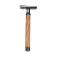 thumbnail image 1 of Graflsoa Elegant Wooden Handle Safety Razor for Men - Stainless Steel Manual Shaving Tool, Black (Blades Not Included), 1 of 6
