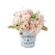 thumbnail image 1 of Injueey Flores artificiales con jarrón Faux Rose Fake Plants Bucket Outdoor Indoor Planter Container para Wedding Living Room Decoración Rosa Injueey HA084457-02, 1 of 6