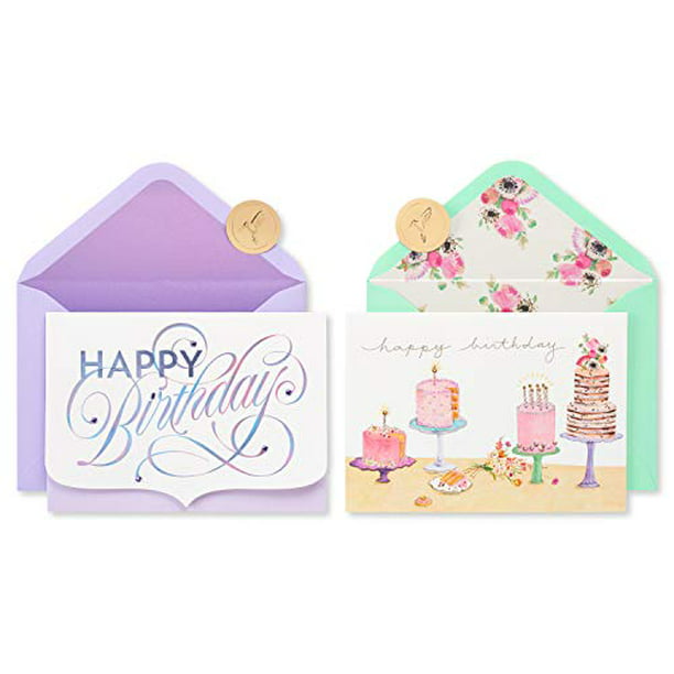 Papyrus Happy Birthday Cards for Her, Cakes (2-Count) - Walmart.com