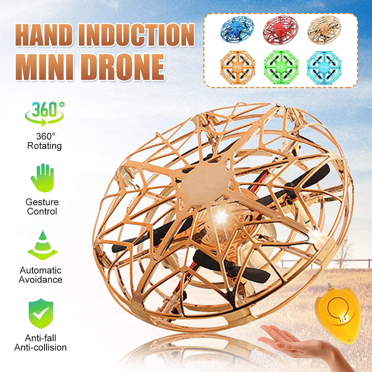 Hand Control AntiCollision Mini Drone Flynova UFO Ball Aircraft Toy