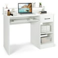 thumbnail image 1 of Costway 22" Wide Computer Desk Writing Study Laptop Table w/ Drawer & Keyboard Tray White, 1 of 10