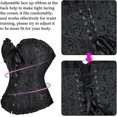 thumbnail image 3 of Szivyshi Women's Overbust Sweetheart Lace Up Plastic Bones Corset Bustier Top, 3 of 5