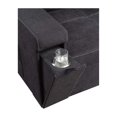 thumbnail image 5 of Toby Black Woven Reversible Sleeper Storage Chaise Cup Holder USB Ports Pockets, 5 of 6