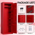 thumbnail image 3 of KAER 13-15 Biometric Gun Safe, Quick Access Assembled Gun Safe for Rifle and Pistol, Large Heavy-Duty Gun Cabinet for Shotgun with Removable Shelf & Gun Rack, Red, 3 of 9