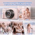 thumbnail image 5 of Saneen Digital Camera 4K 64MP Vlogging Camera for YouTube Autofocus Video Cameras for Beginners with 3''180°Flip Screen 18X Digital Zoom & 32GB SD Card Pink, 5 of 10