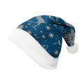 thumbnail image 4 of LIZUOJUN Under $5 Santa Hat For Adults Snug Fit White Fur-Trimmed Brim Christmas Cap Christmas Headwear Gift Exchange Long Tail Style Reindeer Snowflake Print Thick Cozy Warmth, M, 4 of 4