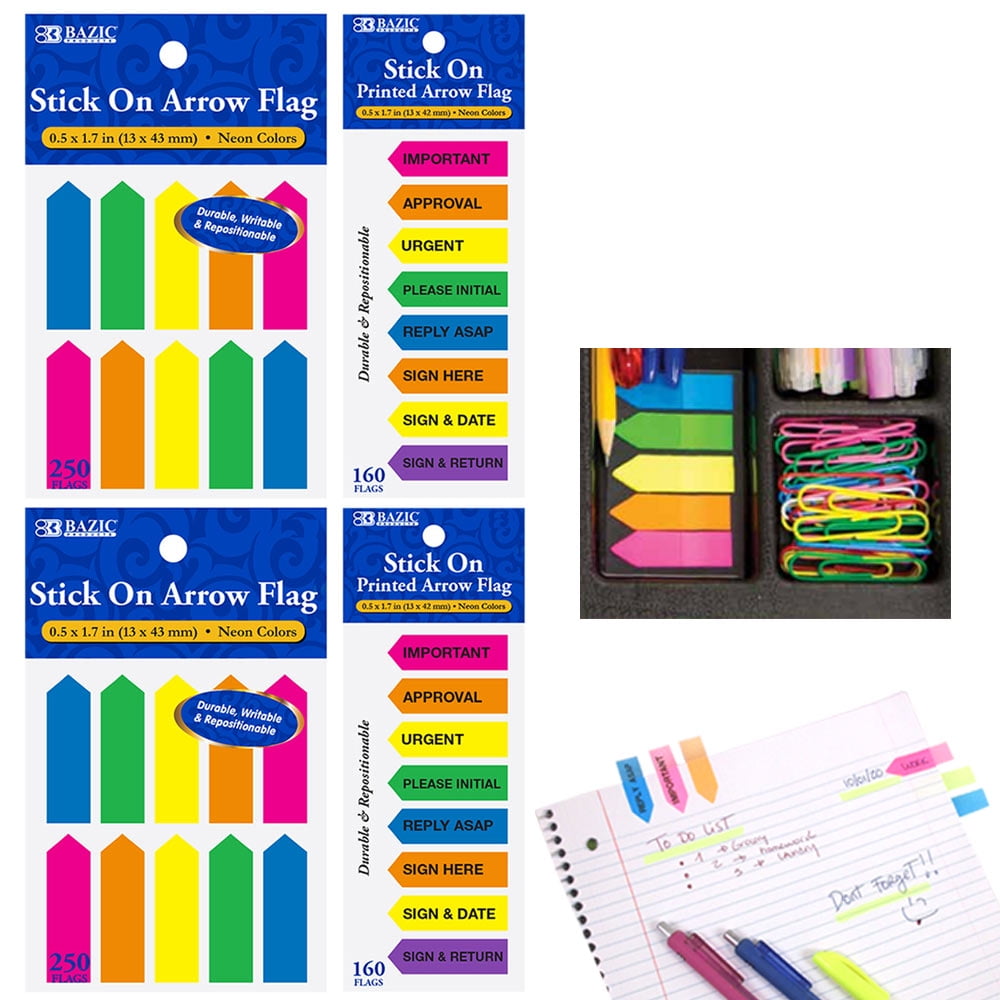 Sticker School Supplies Memo Flags Mini Sticky Notes Memo Pad PACK OF 4 