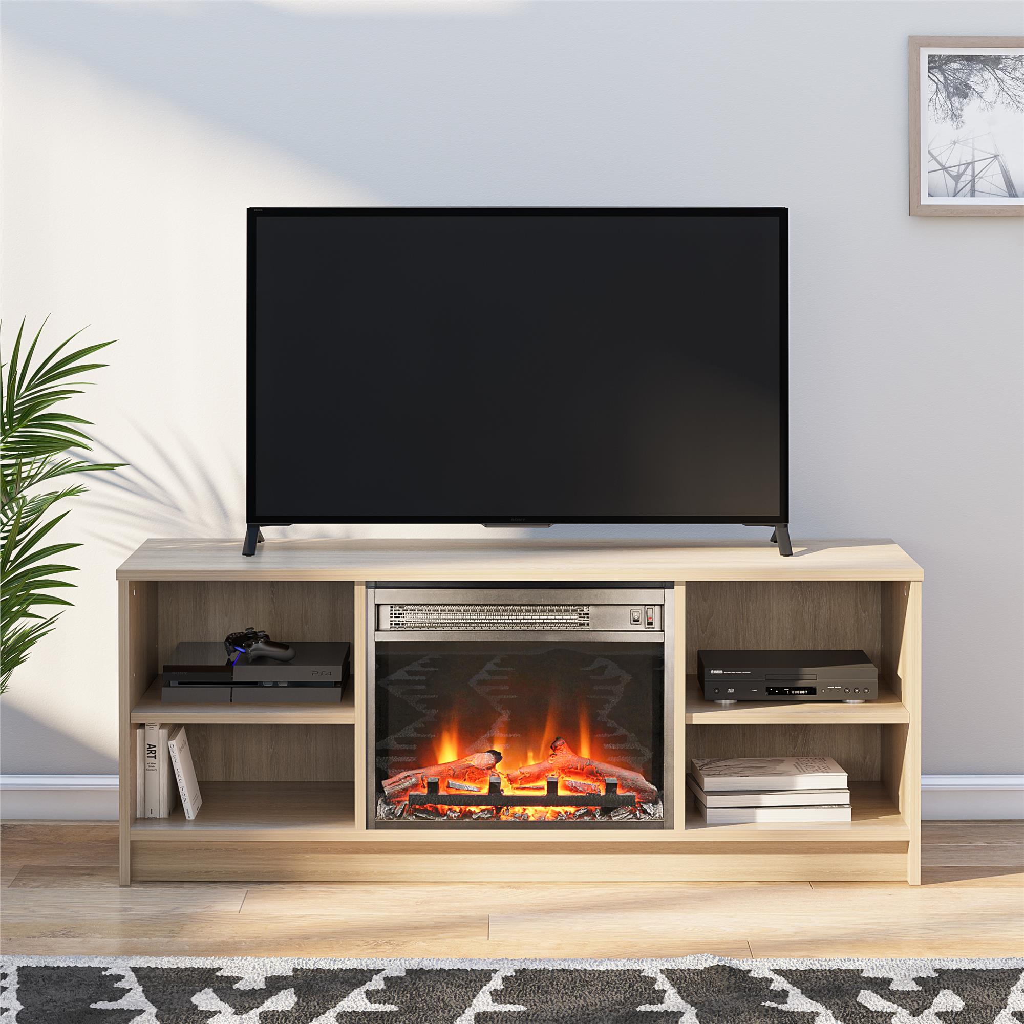 Mainstays Fireplace TV Stand, for TVs up to 55", Natural - image 2 of 12