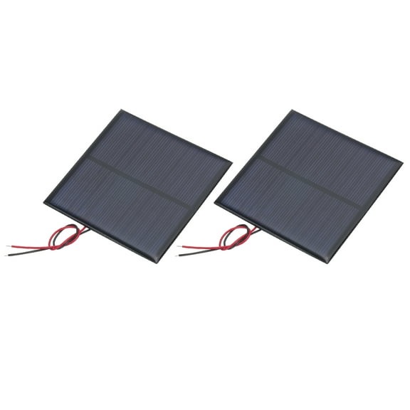 Uxcell 2 Pcs 6V 0.9W 150mA Mini Solar Panels, Small Polycrystalline Solar Cell Panel with 2 Cable for DIY Electric Toy Materials Kits Charger, 80mm x 80mm