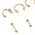 thumbnail image 2 of Nose Studs Set Stainless Steel Exquisite Different Shapes Safe Smoothing Polished Surfaces Nose Studs for Women Gold, 2 of 3