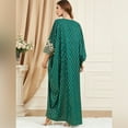 thumbnail image 6 of IBTOM CASTLE Women Muslim Dress Batwing Sleeve Embroidered Abaya Kaftans Modern Elegant Dubai Moroccan Islamic Dresses One Size Green, 6 of 8