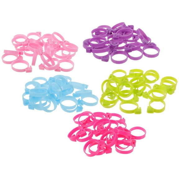 ULTNICE Baking Piping Bag Clips Rose Red 50Pcs 1.2x1x0.2in