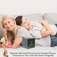 thumbnail image 6 of Matashi Valentine’s Day Gift for Women, 24K Gold Plated Flower Ornament in Vase with Red Crystals & Dragonfly, Decorative Home Decor, 6 of 8