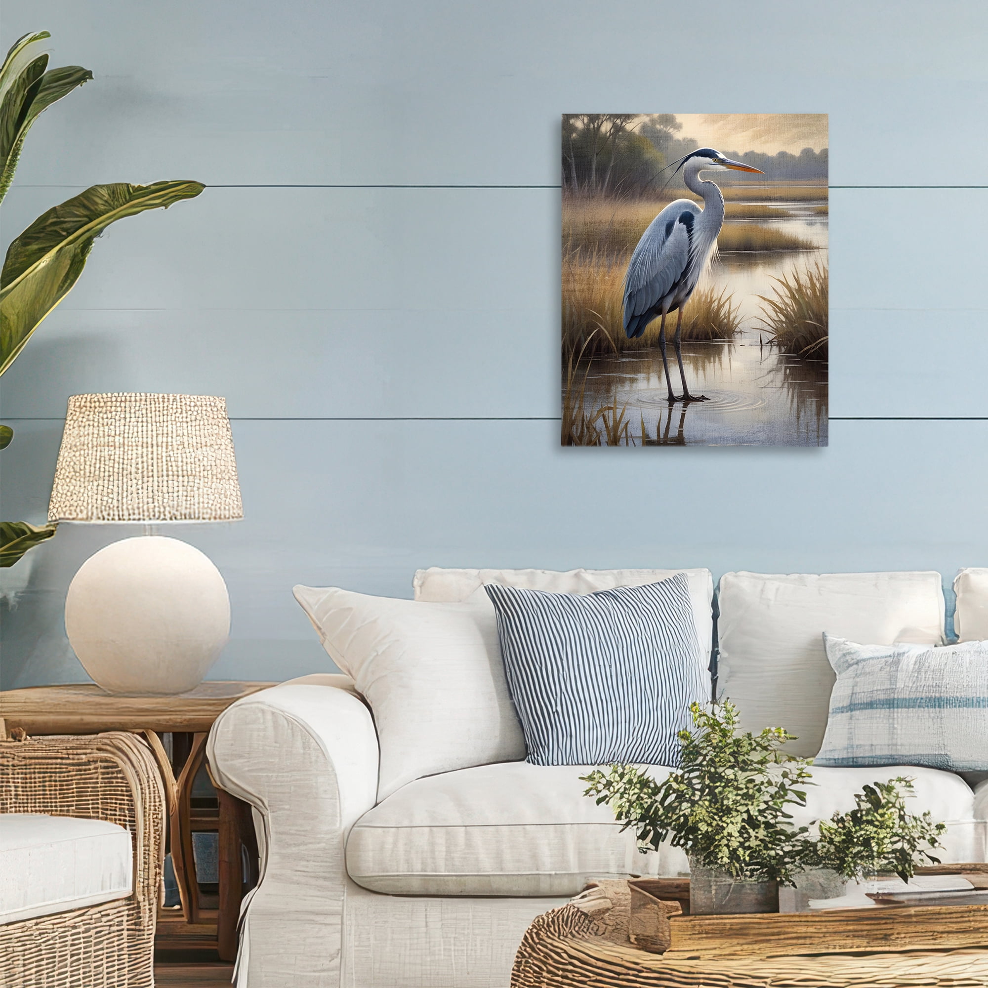 Stupell Industries Heron in Serene Marshlands Canvas Wall Art, design by Susan Arnot