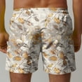 thumbnail image 4 of Yaoyar Men's Fashion Tropical Leaf Print Casual Shorts Hawaiian Style Swim Trunks Beach Pool Vacation Summer Shorts,Yellow,4XL, 4 of 5