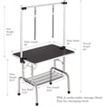 thumbnail image 7 of 36inch Grooming Table for Dogs and Cats, Heavy Duty Stainless Steel Foldable Pets Bathing Desk with Adjustable Height and Storage Basket, 330lbs Load Bearing, Black Medium Size, 7 of 7