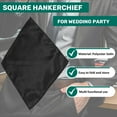 thumbnail image 6 of Men's Pocket Hanky Plain Color Wedding Square Hankerchief (Black), 6 of 8