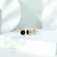 thumbnail image 2 of Rosec Jewels 5 MM Black Onyx Solitaire Stud Earring in Bezel Setting, 14K Yellow Gold, 2 of 7
