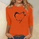 thumbnail image 1 of Heisall Women's Spring Autumn Tops 3/4 Sleeve Round Neck Casual Fashion Blouses Orange Festival Print Shirts, 1 of 4