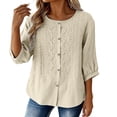 thumbnail image 6 of Awdenio Women's Tops, Tees & Blouses Embroidered Blouses 2026 Short Sleeve Lace Trim Crew Neck Trendy Casual Tops Pullover Shirts, 6 of 8