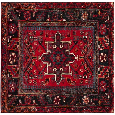 SAFAVIEH Vintage Hamadan Dania Oriental Area Rug, Red/Multi, 11' x 11' Square