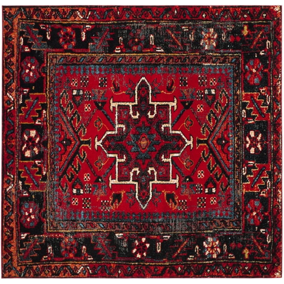 SAFAVIEH Vintage Hamadan Dania Oriental Area Rug, Red/Multi, 3' x 3' Square