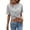 Light Ashy, variant on Summer Tops for Women Gsakboxl Women Round Neck Twisted Front Crop Top Summer Slim Fit Pure Cotton Short Sleeve Casual Fashion Tee Womens Shirts S