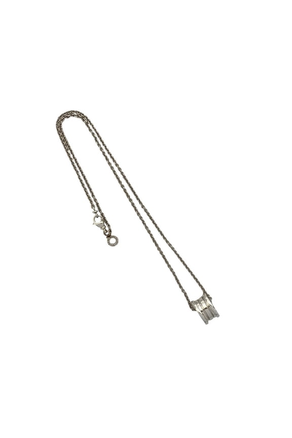 Pre-Owned BVLGARI B.zero1 18K White Gold Chain Necklace Pendant in Silver o5072