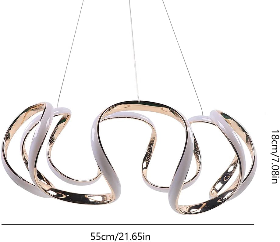 MONIPA LED Ceiling Light Fixture Modern Champagne Gold Pendant Light Stepless Dimming with Remote Control for Living Room Dining Kitchen Bar Table Lamp