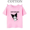 thumbnail image 3 of Camiseta de algodón para niños Kuromi, camiseta informal de verano de manga corta con estampado de anime My Melody Sanrio, regalo kawaii para niños y niñas, 3 of 5
