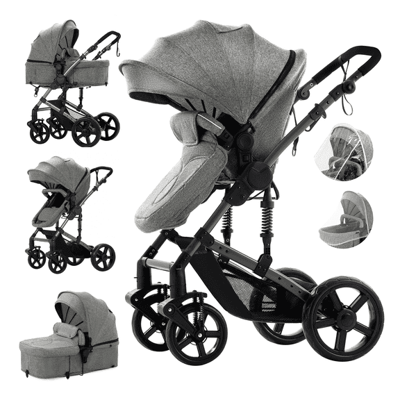 Star_Byul Convertible Baby Stroller Foldable Baby Carriage for Newborns to Toddlers,Unisex,GREY