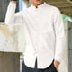 thumbnail image 4 of pstuiky Camisas casuales de manga larga para hombre, Camisa informal de manga larga con cuello alto y botones especiales de color sólido para hombre. Tops de hombre l, 4 of 6