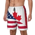 thumbnail image 1 of Balery USA Canada Flag Bañador para hombre, shorts de playa de secado rápido con entrepierna y forro de compresión-XX-Large, 1 of 6
