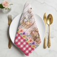 thumbnail image 2 of Easter Bunny Eggs Cloth Napkins, Spring Wildflowers Plants Pink Farm Plaid Washable and Reusable Dinner Napkins Set of 8, Table Napkin for Kitchen Party Birthday Wedding Hotel Housewarming 20"x20", 2 of 9