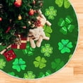 thumbnail image 5 of GZHJMY St. Patrick's Day Shamrock Christmas Tree Skirt Double Layers Fine Tree Skirt for Christmas Handicraft for Holiday Party, New Year Festive Decoration 36 Inches, 5 of 6