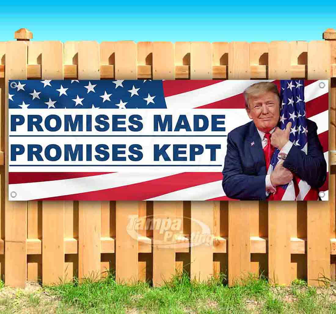 TRUMP BUILD THE WALL Advertising Vinyl Banner Flag Sign Many Sizes USA 