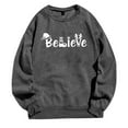 thumbnail image 3 of Christmas Believe Sweatshirts for Women 2025 Long Sleeve Crewneck Graphic Sweatshirt Holiday Pullover Tops, 3 of 5